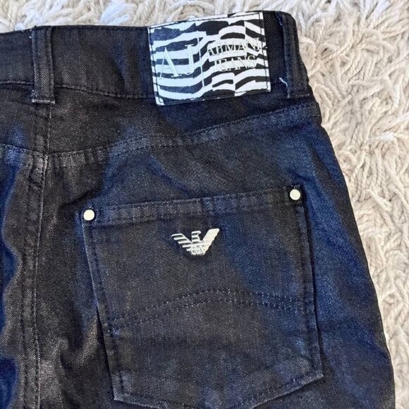 NWOT!  Authentic Armani Jeans Long Straight Leg Jeans in Dark Grey - Size 25 - Picture 5 of 7